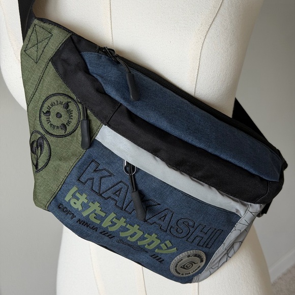 Naruto Other - Naruto Shippuden Kakashi Tri-Color Graphic Y2K Waist/Crossbody BoxLunch Bag